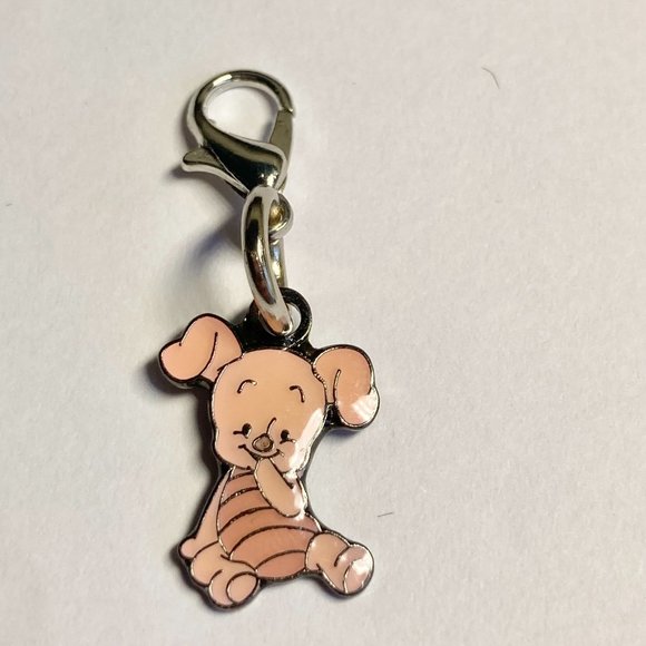 Vintage Disney Piglet Pooh Charm Lot of 3 Charms Purse Zipper Pull Clip On - Picture 4 of 6